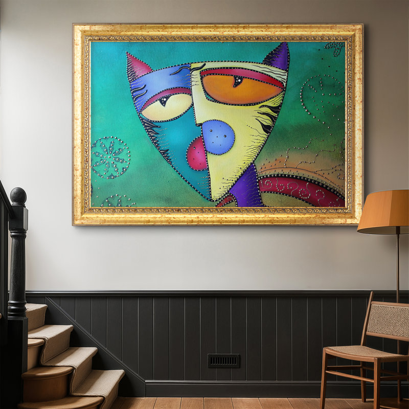 Celestial Cat-Laura Barbosa-Toile encadrée sur mesure, 28 po x 40 po, Toile avec cadre