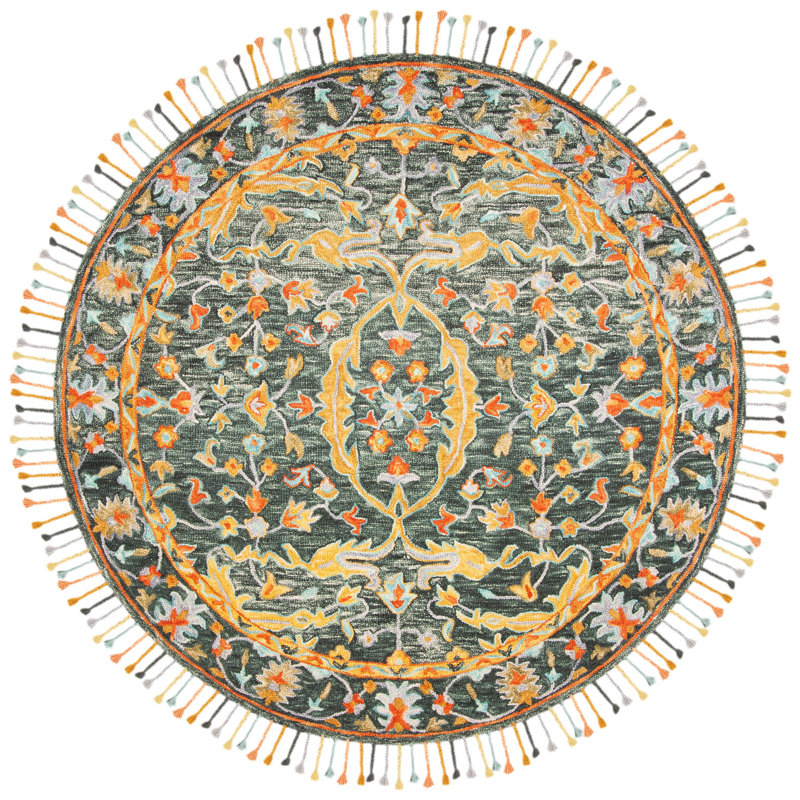 Vahakn Hand Tufted Wool Oriental Rug, Round 7'