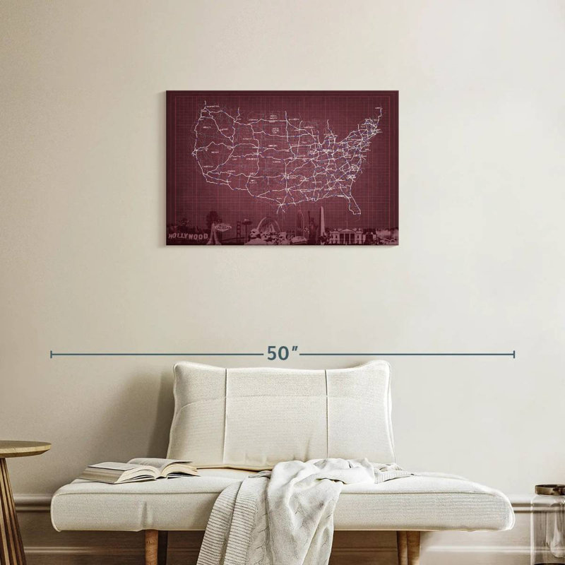 Carte des Aloon Maroon Highway, États-Unis, H 20 po x l 30 po