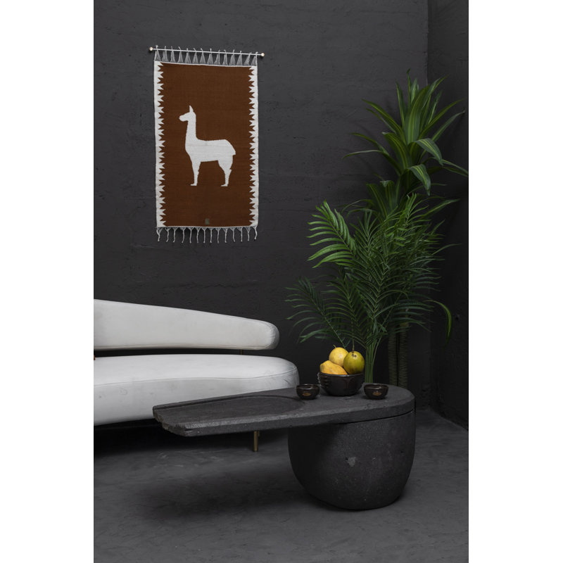 Centro Coffee Table Handcarved Volcanic Stone By Andean, One-Of-A-Kind