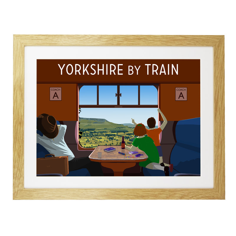 Yorkshire By Train 1 - Print, 30cm H x 40cm W x 3cm D, Oak Framed