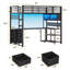 Lit mezzanine avec bureau de jeu en L, huche et tiroirs de rangement et station de charge, cadre de lit mezzanine en métal avec lumières RVB-1745964793-1773450406
