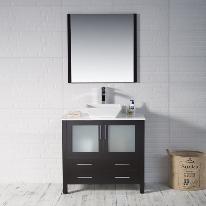 Ensemble de meuble-lavabo simple 36 po Mance, Espresso