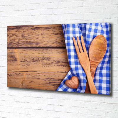 Wooden Cutlery - Wrapped Canvas Print