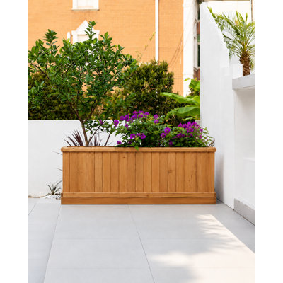 Boîte à fleurs rectangulaire en cèdre massif avec trous de drainage Barros