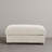 Upholstered White Faux Rabbit Fur Flannel Rectangle Ottoman, Single Ottoman Modular Part For Sectional Sofa-250311212
