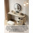 Modern Minimalist Solid Wood Extendable Dressing Table With LED Mirror-834425872