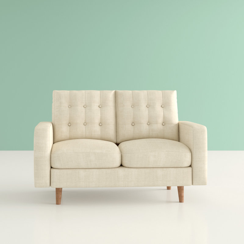 Benaniah Upholstered 50.4'' Loveseat, Beige Polyester