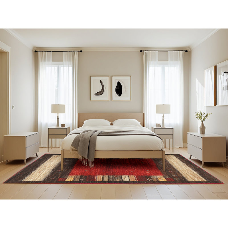 Tapis brun / rouge, Rectangle 5 pi x 8 pi