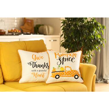 MIKE & Co. NEW YORK Fall Season Decorative Throw Pillow Pumpkin