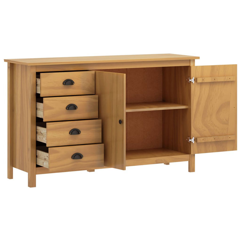 Millsaps Solid Wood 130 cm W Chest of 4 Drawers, Honey Brown