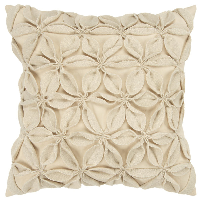 Square Cotton Pillow Cover & Insert, Cream
