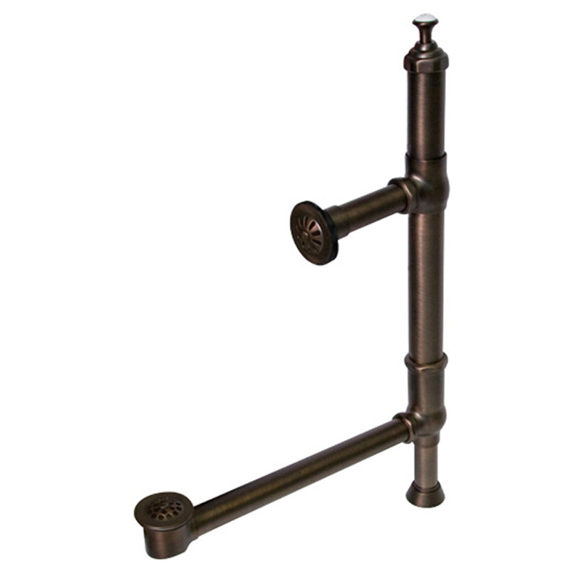 Drain de baignoire à tour avec trop-plein, Bronze huilé