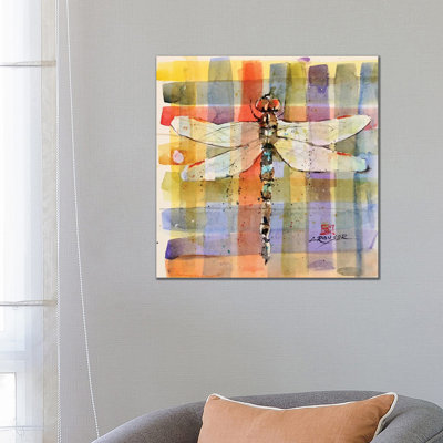 Plaid Dragonfly by Dean Crouser - Painting on Canvas
