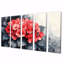 Hortensias monochromes avec accent rouge audacieux II - hydrangées murales - Art mural traditionnel-615813843-615813844