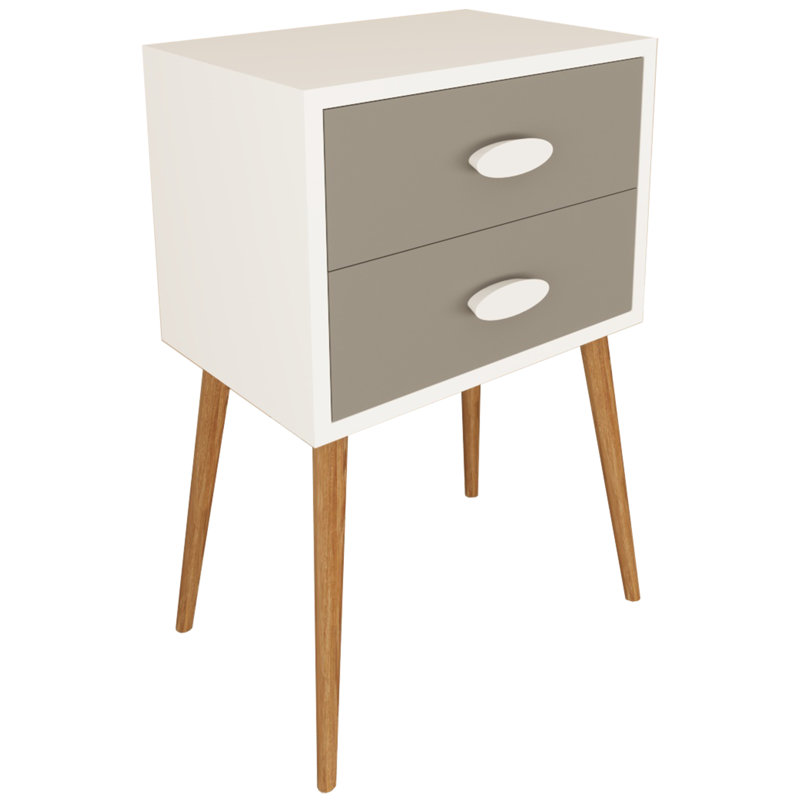 Maybrook 45cm W Manufactured Wood Bedside Table, Anthracite