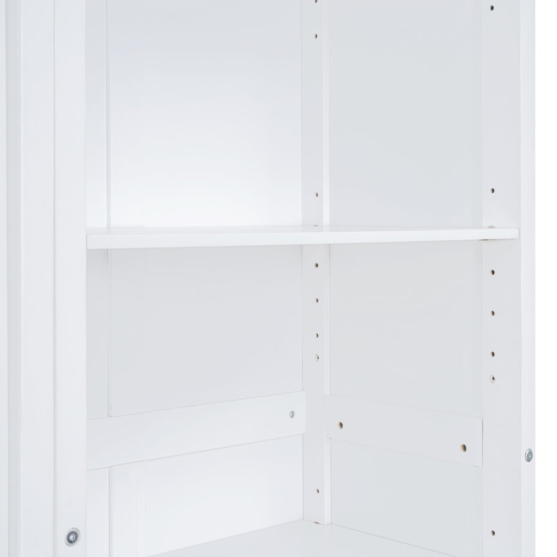Lit escamotable mural avec tablettes Murphy, Blanc, Grand lit