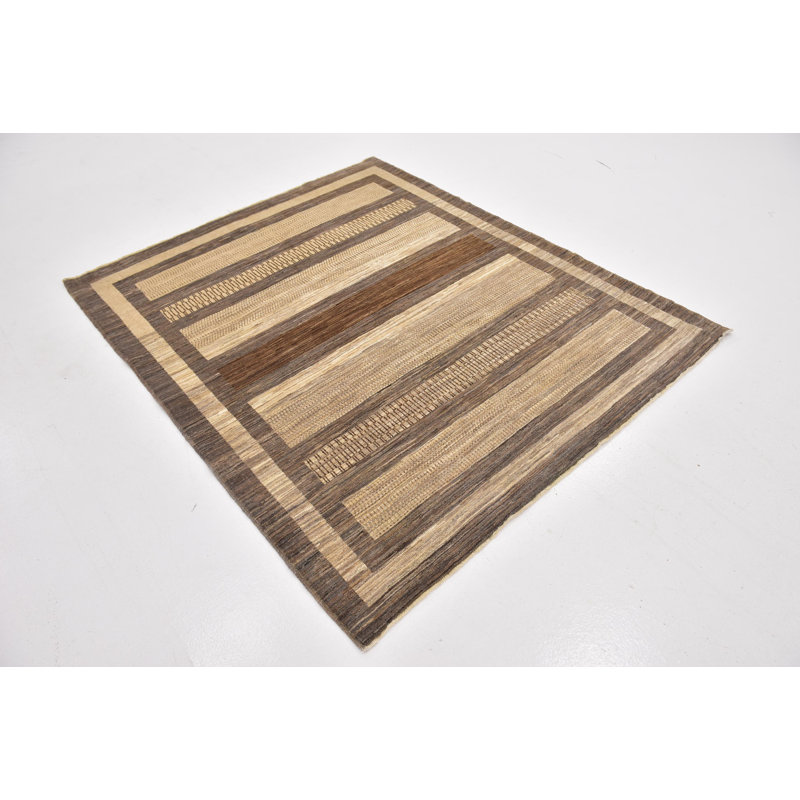 Tapis de zone en laine noué la 5 pi 2 po x 6 pi 2 po one-of-kind Nash