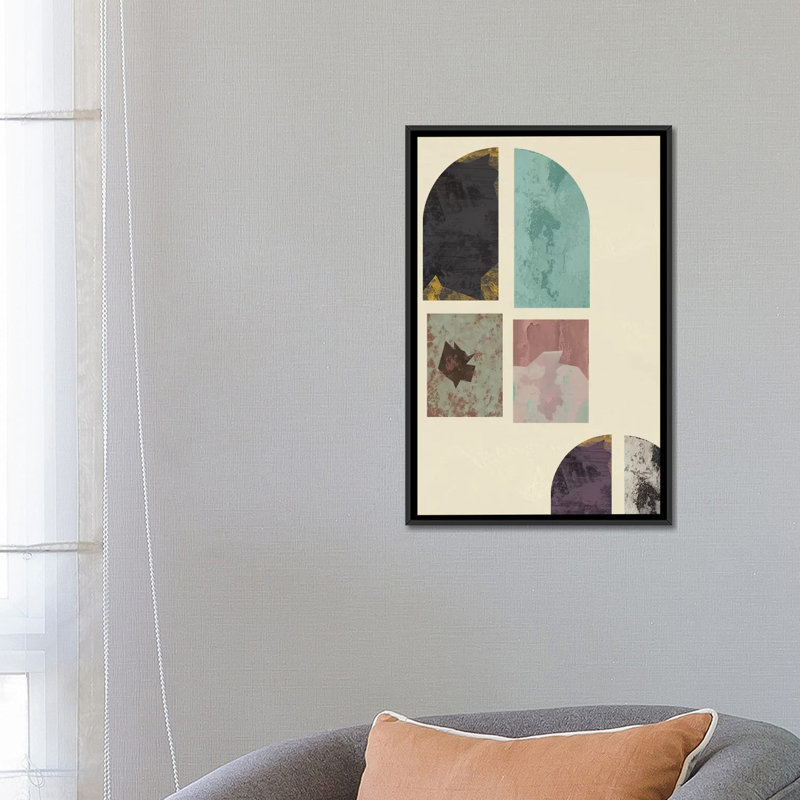 « old window », impression sur toile tendue, H 26 po x l 18 po x P 1,5 po, Toile avec cadre noir, Pas de tapis