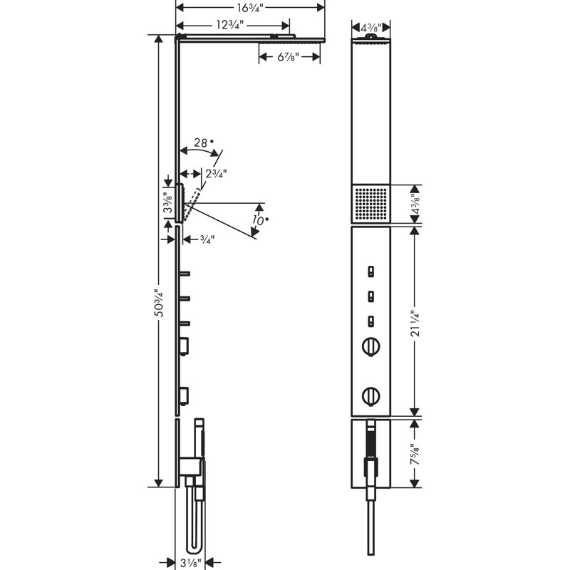 AXOR Showercomposition Shower Column Set, 2.5 GPM, Matte Black