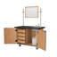 Chariot mobile de science avec tiroirs intérieurs, tablette, lavabo et tableau blanc / miroir