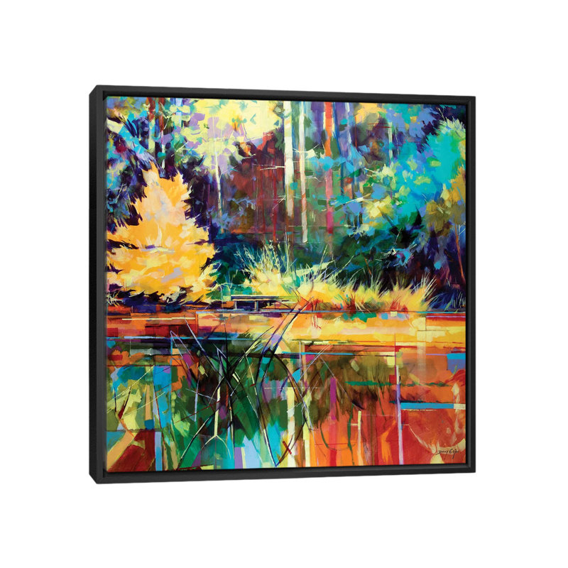 Waterloo Screens by Doug Eaton - Painting on Canvas, 93.98 cm H x 93.98 cm W, Black Framed