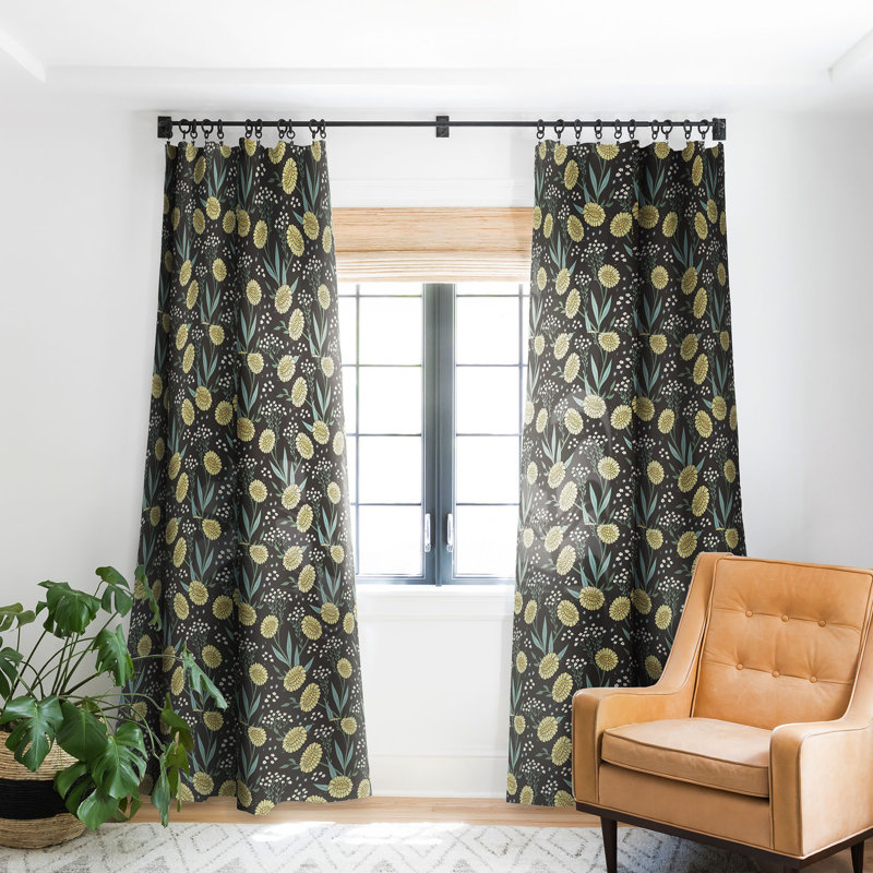 Avenie Dandylion 1pc Blackout Window Curtain Panel, 50" W x 120" L