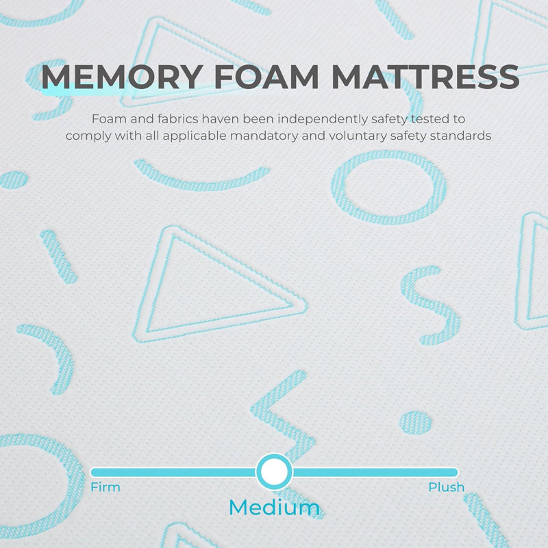 Grand matelas pour enfants de 7 pouces, matelas à lit superposé en mousse à mémoire de forme, fermeté moyenne
