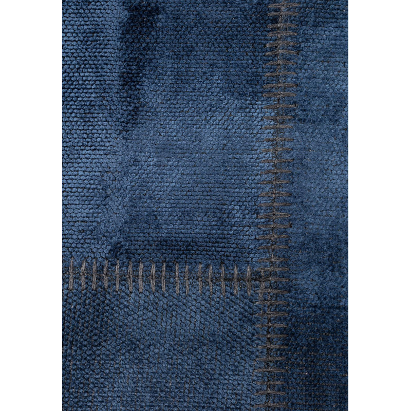 Rapture Patchwork Area Rug in Blue, Rectangle 6'7" x 9'10"