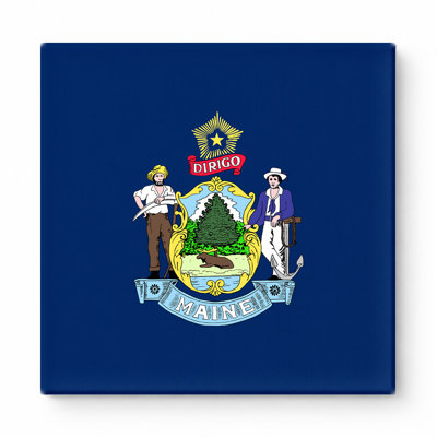 Drapeau d'État du Maine sur toile carrée