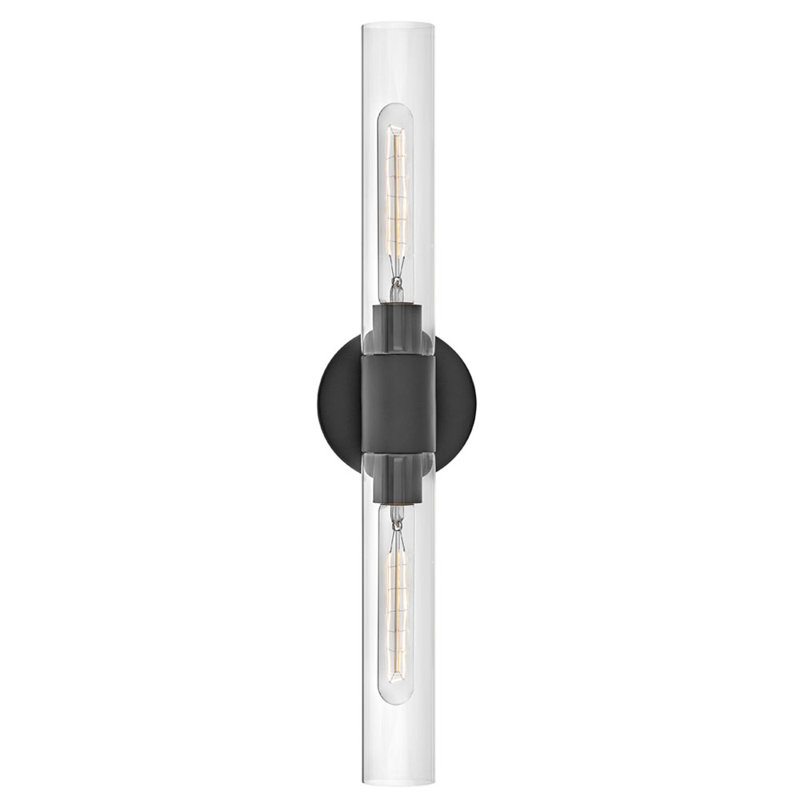 Éclairage pour meuble-lavabo à 2 lumières à intensité variable Shea, Noir, noir, noir, noir