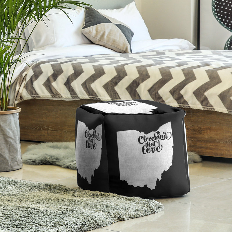 Upholstered Ottoman, Black