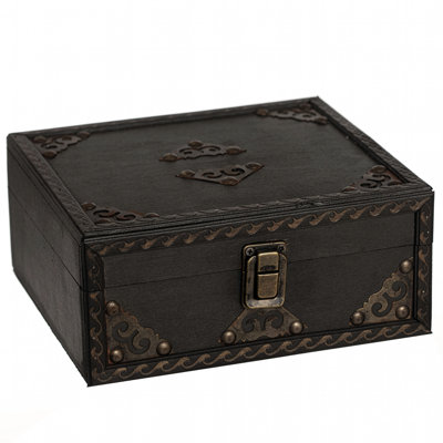 Wooden Treasure Chest Storage Box for Jewelry & Home Decor