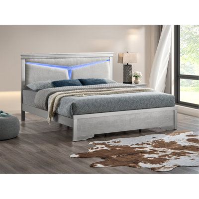 Lorana  King Bed , Silver Champagne