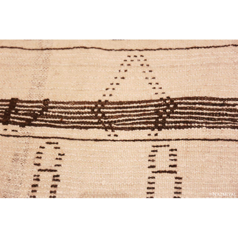 Tapis marocain rétro ivoire brun
