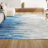 Yerkes Linear Modern Half-Stripe Blue/Cream Rug-885850202