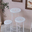Ensemble de 3 supports à plantes, support à pot de fleurs en métal avec dessus ronds en céramique pour l'intérieur et l'extérieur, support pour plantes et fleurs pour porche, patio, salon et décoration de jardin
