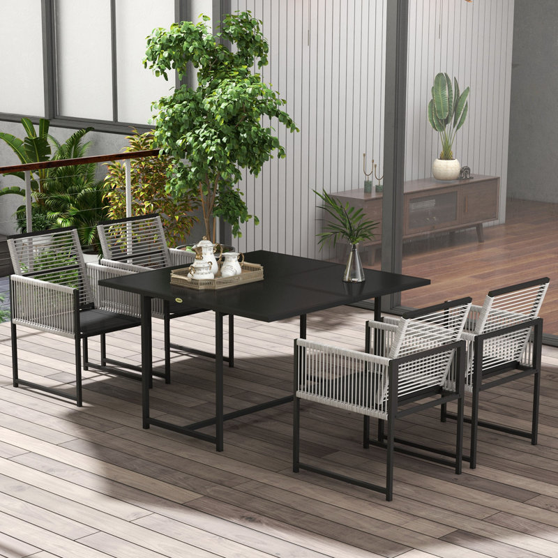 Steel Patio Dining Set Table,