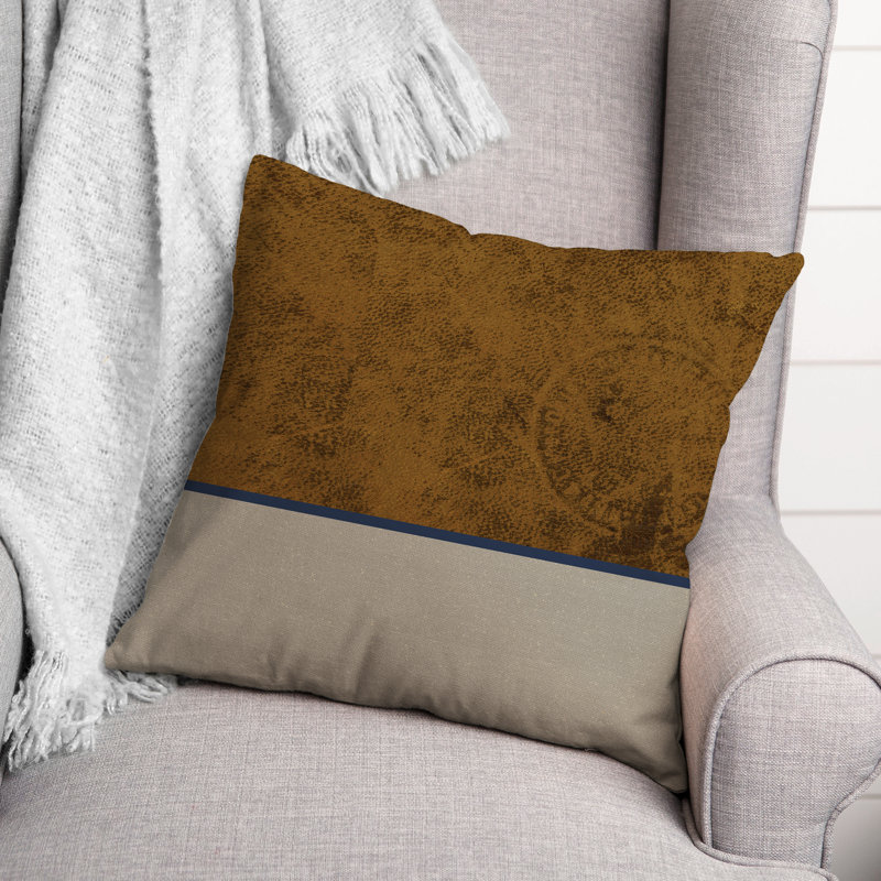 Brown And Grey Stripe Abstract Throw Pillow
