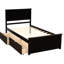 Le lit plateforme simple avec 2 tiroirs roulants en couleur, en bois massif fabriqué et pour une utilisation mobile à long terme, a créé un endroit confortable pour dormir-832663715