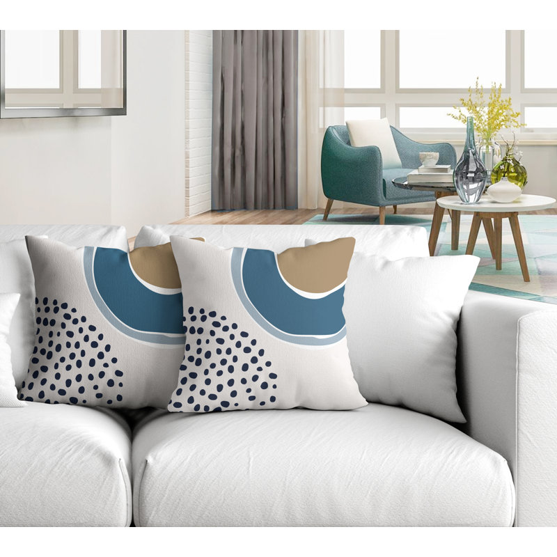 Jeté carré en polyester / mélange de polyester intérieur / extérieur, Bleu, L 17 po x H 17 po