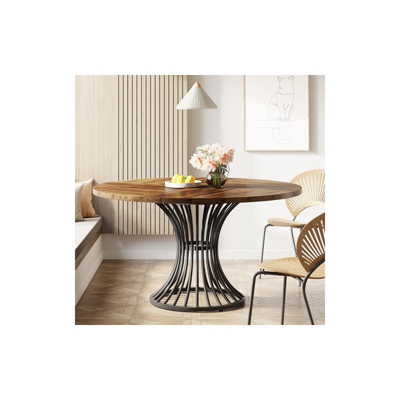 Aishini Round Solid Wood Top Dining Table