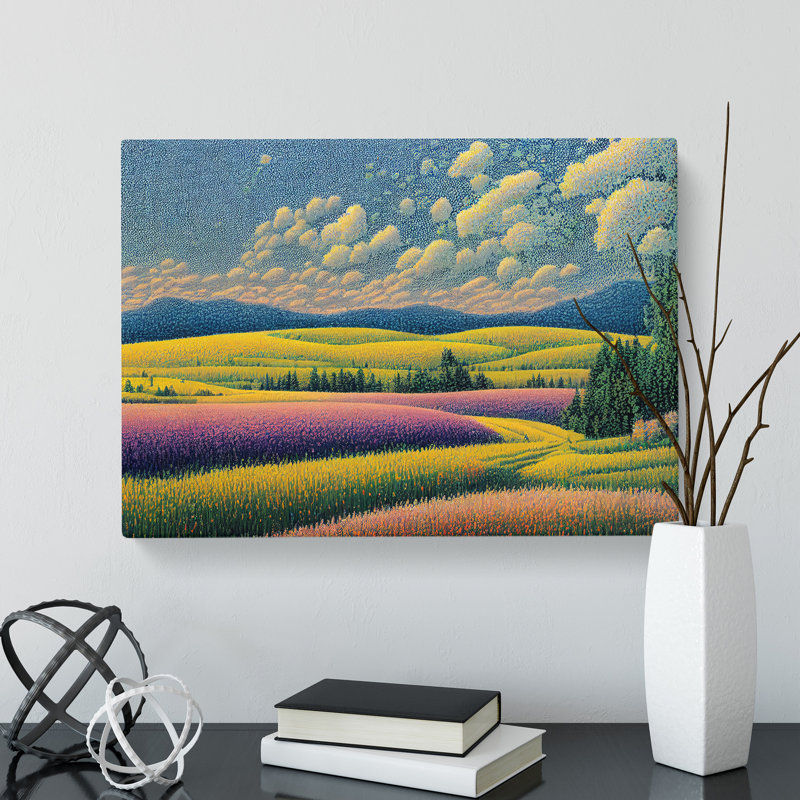 Peaceful Spring Meadow Landscape - Wrapped Canvas, 35cm H x 50cm W x 3cm D