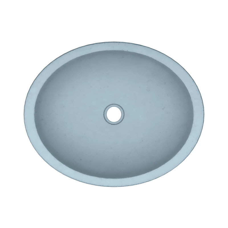 Tolosa Stone Handmade Oval Drop-in Bathroom Sink, Ocean
