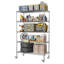 5 Tier Heavy Duty Adjustable Kitchen Shelving Unit, Wire Storage Shelves With Wheels