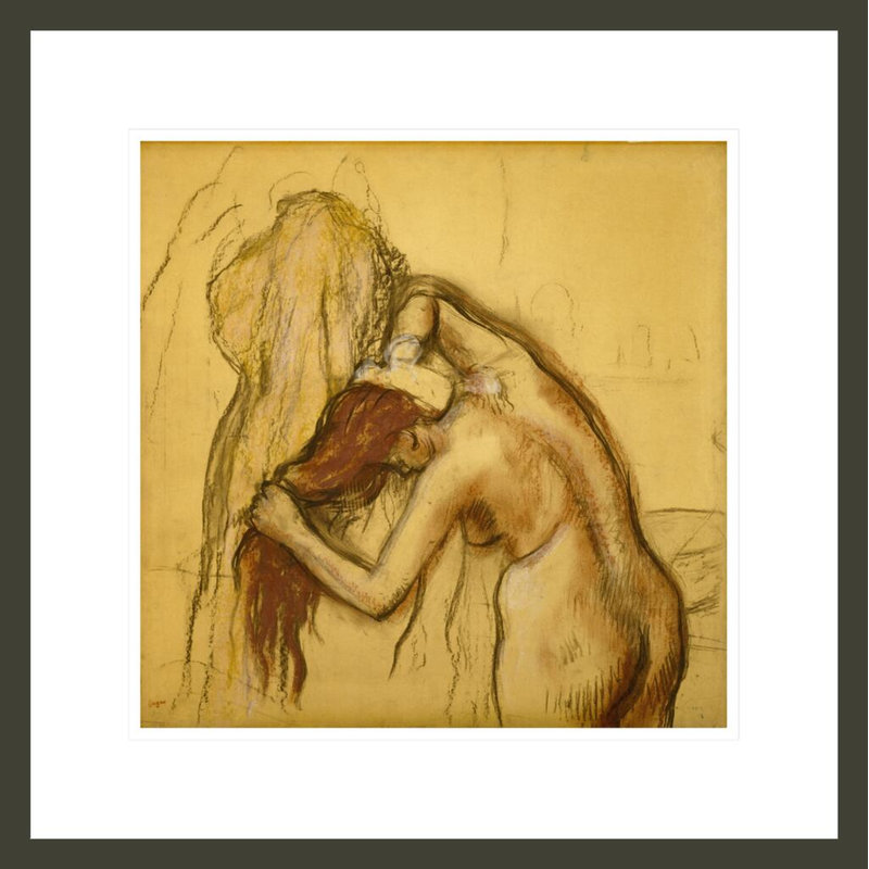 Femme se séchant c. 1905 par Edgar Degas, impression giclée encadrée, H 17,76 po x l 17,75 po
