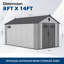 Espace de rangement extérieur moderne en acier de 8 pi x 14 pi pour la cour