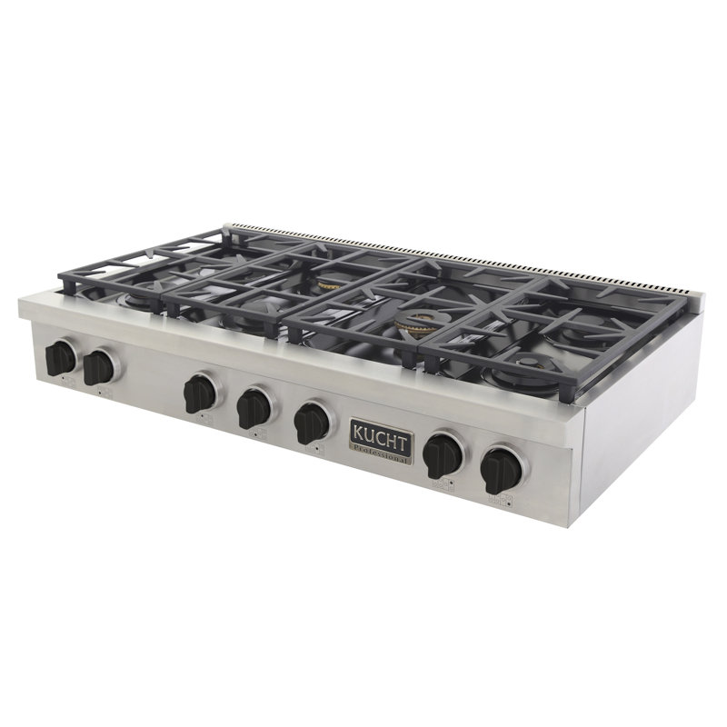 48" 7 Burner Cooktop, Tuxedo Black, Natural Gas