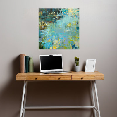 Tidal Pool In Blue Abstract Contemporary Landscape Nature Art