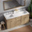 Meuble-lavabo double autoportant 63 po avec plateau en quartz Carrara, 63 po, 3 tiroirs-299324615